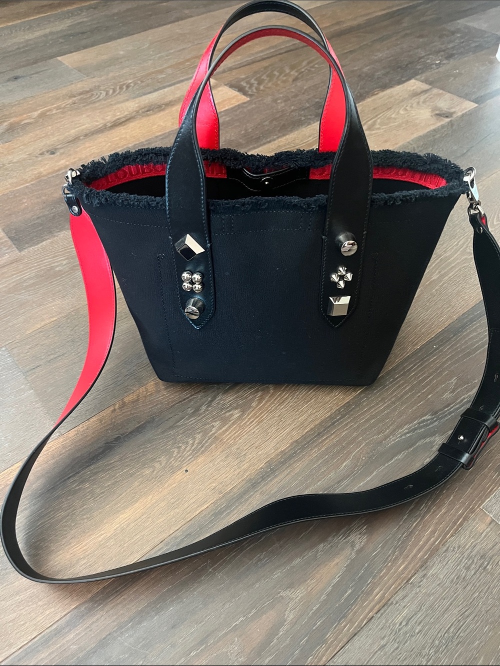 Christian Louboutin Black Mini Tote with Red Accents and Graffiti - Picture 2 of 7